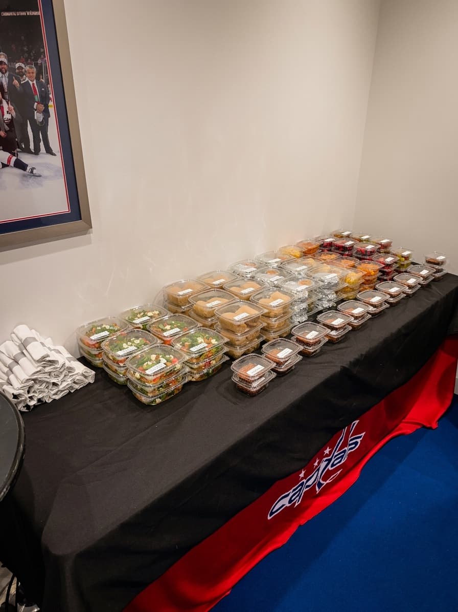 ABLTY performance meal table set for a professional sports team at a major arena