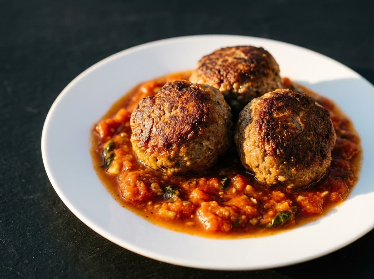 Beef Meatballs Marinara — performance menu item by ABLTY